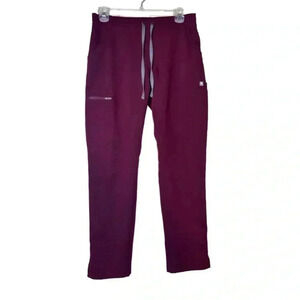 Figs Scrub Pants Maroon Cargo Pockets Straight Size XS